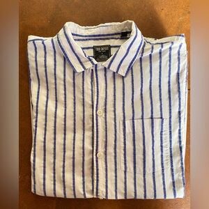 Todd Snyder White and Blue Striped Casual Shirt Medium M